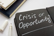 Crisis or opportunity question on the black page.