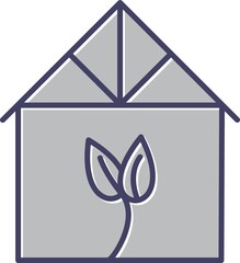 Canvas Print - Unique Green House Vector Line Icon