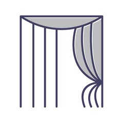 Wall Mural - Unique Curtains Line Vector Icon