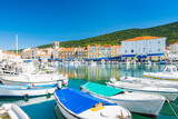Fototapeta  - Boats in marina in the town of Cres, on the island of Cres, Kvarner, Adriatic sea, Croatia