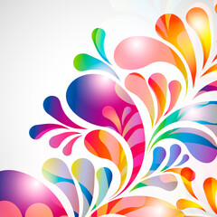 Canvas Print - abstract background with bright teardrop-shaped arches.