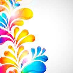 Canvas Print - abstract bright background with teardrop-shaped arches.