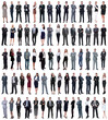 © ASDF - collage of young business people standing in a row.