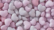 © RocknRoller Studios - Multicolored Heart background. Valentine Wallpaper with Pink and Light Pink love hearts. 3D Render