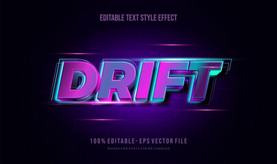 Text style Effect bright color. Editable text.
