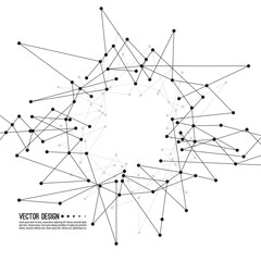 Virtual abstract background with particle, molecule structure. genetic and chemical compounds. Science and connection concept. Social network. Lines plexus scientific cybernetic vector illustration.