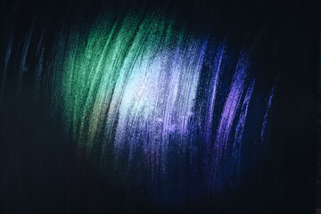 Aufkleber - Beautiful abstract surreal brush smear green light pastel dark magic. Background pattern for design. Macro photography view.