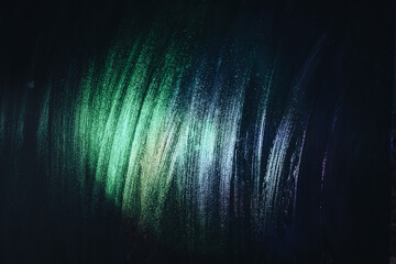 Aufkleber - Beautiful abstract surreal brush smear green light pastel dark magic. Background pattern for design. Macro photography view.