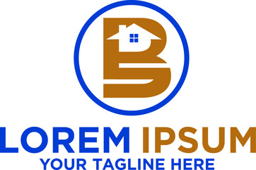 Letter B S Home Building Logo