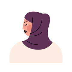 Sticker - muslim young woman avatar character icon