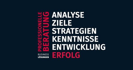Wall Mural - professionelle beratung. business lösungen. animierte schlagwortwolke. kinetische text animation.