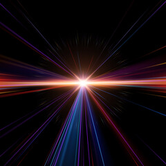 Poster - Abstract light rays effect on black background