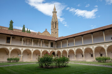 Wall Mural - Panoramic view of inner garden of Basilica di Santa Croce