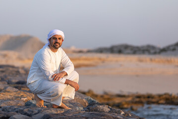 Wall Mural - emirati man on the beach