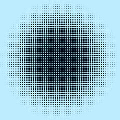 Poster - Gradient of blue dots. Halftone texture. Vector illustration. Monochrome dots background.