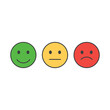 © Tsvetina - Feedback happy, angry face vector set. Positive, negative and neutral faces with a smile.