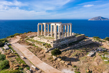 Cape Sounio, Poseidon temple archaeological site, Attica, Greece