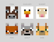 Set of pixel avatars. Heroes game concept. Avatars concept of game characters. Vector illustration
