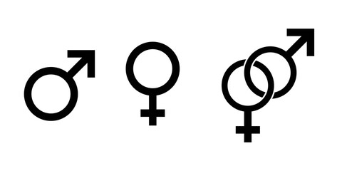 Gender symbol female & male icons vector