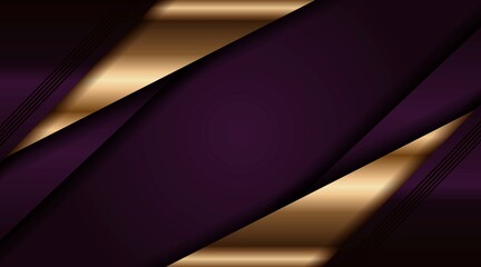 Wall Mural - abstract luxurious purple combination and golden overlap layer background . modern creative dark nav