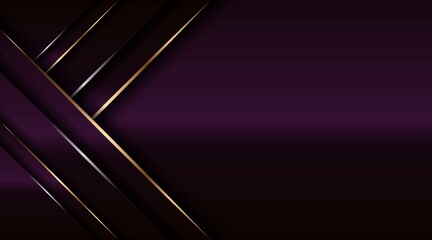 Wall Mural - abstract luxurious purple combination and golden overlap layer background . modern creative dark nav