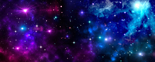 Wall Mural - a galaxy with a nebula, sparkling stars, and stardust.