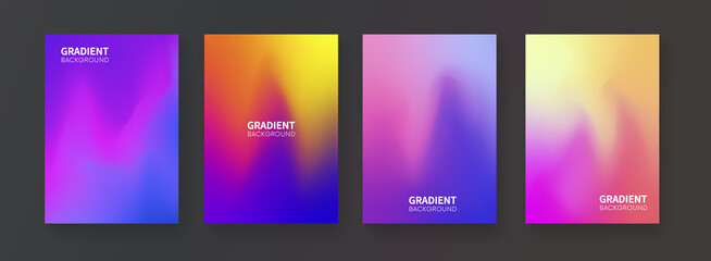 Wall Mural - Abstract fluid color backgrounds. Mesh gradient posters. Modern vector template for Brochure, Flayer, Cover, Placard, Banner.