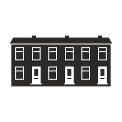 Sticker - Terraced house icon. Home. Property. Real estate. Vector icon isolated on white background.