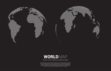 Poster - Globe 3D World map from square pixel . concept of global Digital network