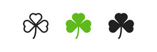 Clover Icon. Luck Leaf Symbol. Shamrock Shape Illustration In Vector Flat