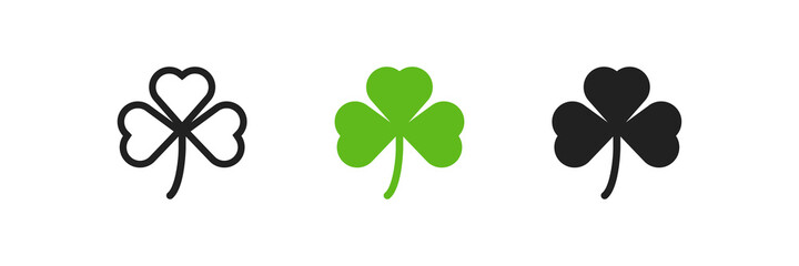 Wall Mural - clover icon. luck leaf symbol. shamrock shape illustration in vector flat
