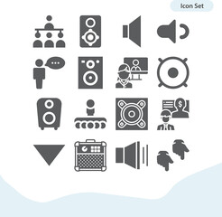 Canvas Print - Simple set of explaining related filled icons.