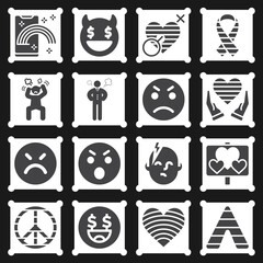 16 pack of mortal sin  filled web icons set