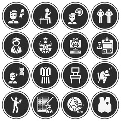 Canvas Print - 16 pack of teachers  filled web icons set