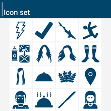 Simple Set Of Hairs Related Filled Icons.