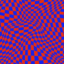 PSYCHEDELIC WARPED CHECKERBOARD. VECTOR SEAMLESS PATTERN