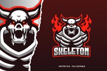 Red Eye Skeleton E-sport Game Logo Template