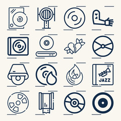 Simple set of recording related lineal icons.