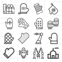 Sticker - 16 pack of companies  lineal web icons set