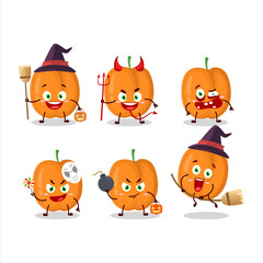 Canvas Print - Halloween expression emoticons with cartoon character of apricot