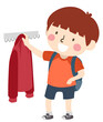 Kid Boy Jacket After School Routine Illustration