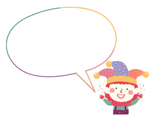 Wall Mural - Kid Clown Costume Speech Bubble Illustration