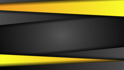 bright yellow and black stripes abstract tech corporate background