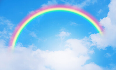 Wall Mural - Rainbow in Blue sky