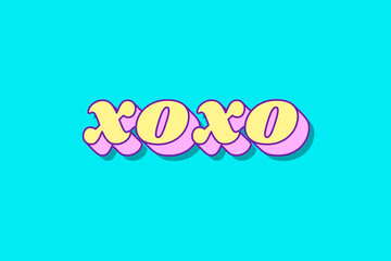 Poster - XOXO word retro typography vector