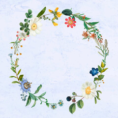 Wall Mural - Botanical wreath vector with design space
