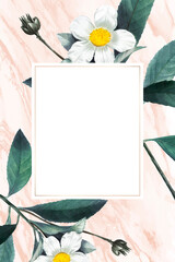Wall Mural - Blank frame vector on summer floral pattern