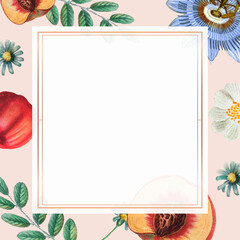 Wall Mural - Floral summer frame vector vintage drawing