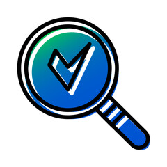 Poster - Magnifying glass icon with tick symbol