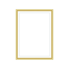 Wall Mural - Realistic gold frame isolated on white background. Perfect for your presentations. Vector illustration.